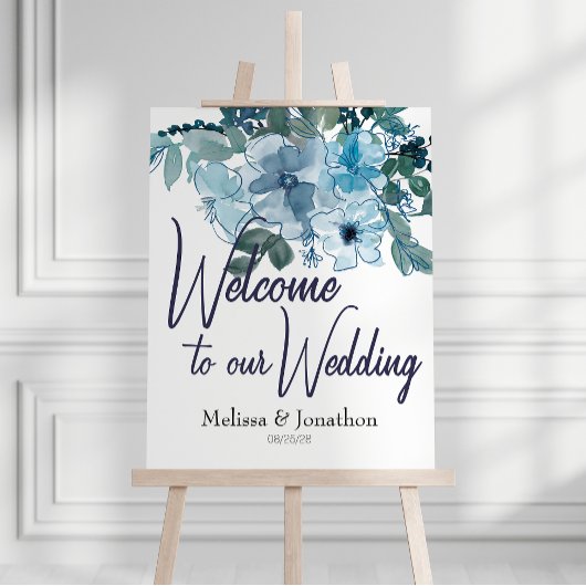 Moderne Pastel Blue Rose Hochzeitssymbol Poster