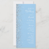 Moderne Pastel Blue Silver Glitzer Hochzeit (Vorderseite)