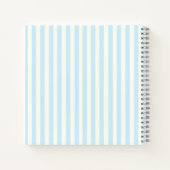 Moderne Pastel Blue Stripes Foto Abschluss Guest Notizblock (Rückseite)