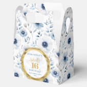 Moderne Pastel Blue Sweet 16 Gold Glitzer Fevor Bo Geschenkschachtel (Geöffnet)