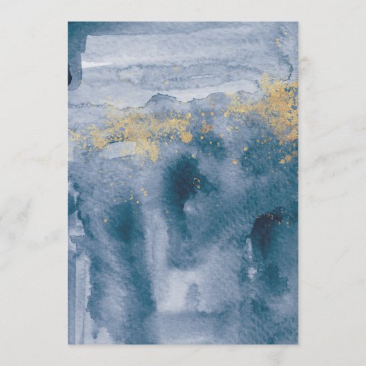 Moderne Pastel Blue Watercolor Rose Hochzeitsmenü Menükarte (Rückseite)