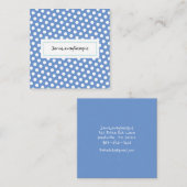 Moderne Pastel Blue White Polka Dots Chic Quadratische Visitenkarte (Vorne/Hinten)