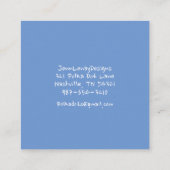 Moderne Pastel Blue White Polka Dots Chic Quadratische Visitenkarte (Rückseite)