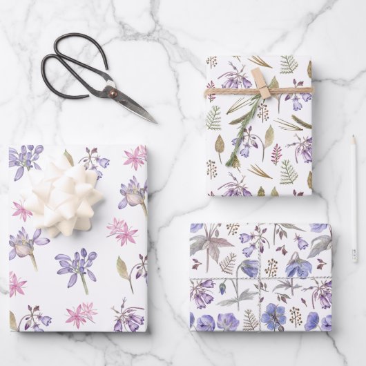 Moderne Pastel Blume Garden Baby Dusche Party Geschenkpapier Set (Vorderseite)