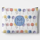 Moderne Pastel Blume Muster Personalisiert Zubehörtasche (Vorderseite)