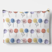Moderne Pastel Blume Muster Personalisiert Zubehörtasche (Rückseite)