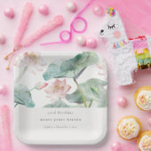 Moderne Pastel Blush Wasserlilie jedes Lebensalter Pappteller (Party)