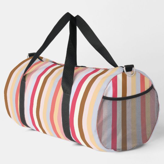 Moderne Pastel Candy Stripe Duffle Bag (Rechte Ecke)