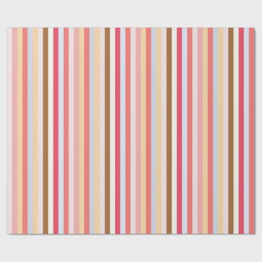Moderne Pastel Candy Stripe Geschenkpapier (Flach)