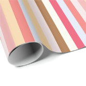 Moderne Pastel Candy Stripe Geschenkpapier (Rolleneckpunkt)