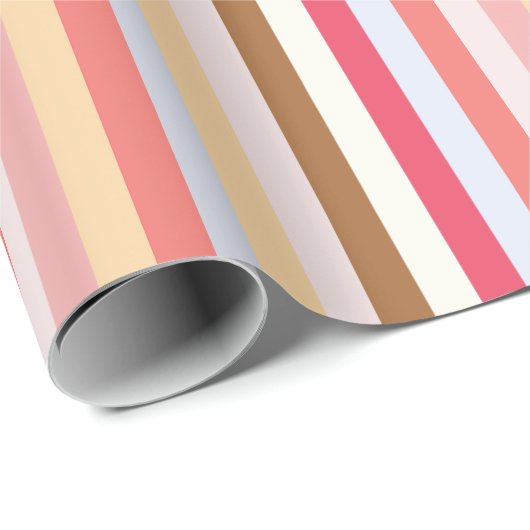 Moderne Pastel Candy Stripe Geschenkpapier (Rolleneckpunkt)