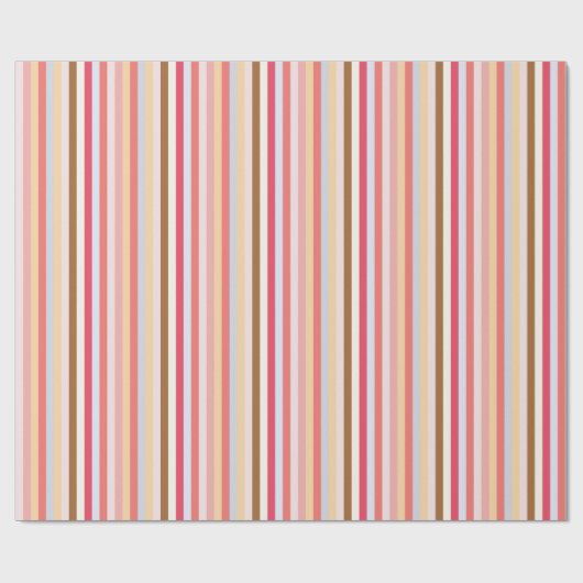 Moderne Pastel Candy Stripe Geschenkpapier (Flach)