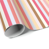 Moderne Pastel Candy Stripe Geschenkpapier (Rolleneckpunkt)
