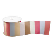 Moderne Pastel Candy Stripe Satinband (Spule)