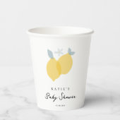 Moderne Pastel Citrus Lemons Kinderdusche Pappbecher (Rückseite)