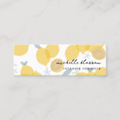 Moderne Pastel Citrus Zitronen QR Code Minimal Mini Visitenkarte (Vorderseite)