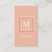 Moderne Pastel Coral Monogram Business Card Visitenkarte (Vorderseite)