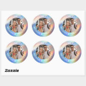 Moderne Pastel Custom Holographic Wedding Vielen D Runder Aufkleber (Blatt)