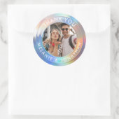 Moderne Pastel Custom Holographic Wedding Vielen D Runder Aufkleber (Tasche)