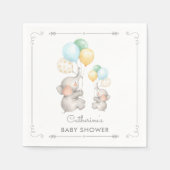 Moderne Pastel Elephant Paper Napkin Baby Dusche Serviette (Vorderseite)