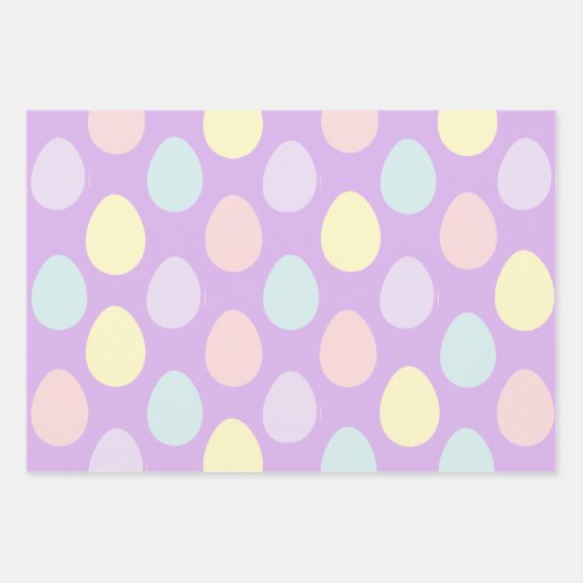 Moderne Pastel farbenfrohe Eiermuster Ostern Geschenkpapier Set (Vorderseite 2)