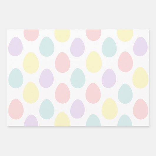 Moderne Pastel farbenfrohe Eiermuster Ostern Geschenkpapier Set (Vorderseite)