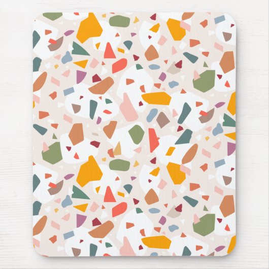 Moderne Pastel farbenfrohe Terrazzo Muster Fall-M Mousepad (Vorne)