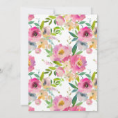 Moderne Pastel Floral Bridal Dusche Einladung (Rückseite)