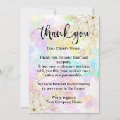 Moderne Pastel Floral Small Business Wertschätzung Dankeskarte (Vorderseite)