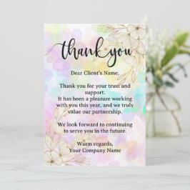 Moderne Pastel Floral Small Business Wertschätzung Dankeskarte