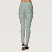 Moderne Pastel Green Polka Dot Leggings (Rückseite)