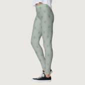 Moderne Pastel Green Polka Dot Leggings (Links)