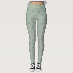 Moderne Pastel Green Polka Dot Leggings
