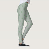 Moderne Pastel Green Polka Dot Leggings (Rechts)