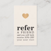 Moderne Pastel Imitats Gold Herberge Empfehlungskarte (Vorderseite)