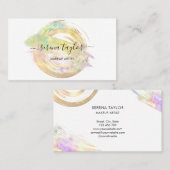 Moderne Pastel Imitats Opal Stone Beruflich Elegan Visitenkarte (Vorne/Hinten)