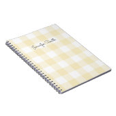 Moderne Pastel Lemon und White Gingham Karo Notizblock (Rechte Seite)