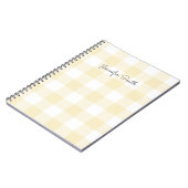 Moderne Pastel Lemon und White Gingham Karo Notizblock (Linke Seite)