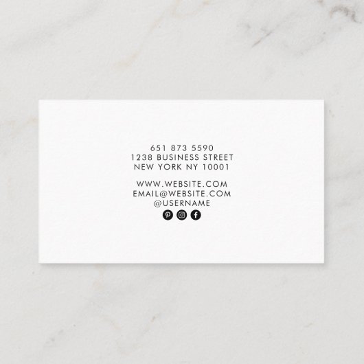 Moderne Pastel Lila beruflich minimalistisch Visitenkarte (Rückseite)