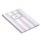 Moderne Pastel Lilac Vertikale Streifen Personalis Notizblock (Rechte Seite)