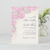 Moderne Pastel Mauve Wild Rose Blume Hochzeit Einladung (Stehend Vorderseite)