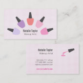 Moderne Pastel Nail Polnisch Makeup Artist Busines Visitenkarte (Vorne/Hinten)