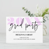 Moderne Pastel Ombre Grad Party Einladung Lilac (Stehend Vorderseite)