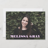 Moderne Pastel Ombre Grad Party Einladung Lilac (Rückseite)