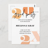 Moderne Pastel Ombre Grad Party Einladung Postkarte (Vorne/Hinten)