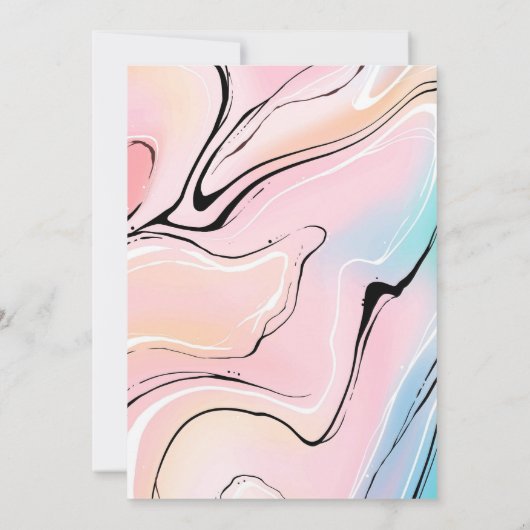 Moderne Pastel Pink Aqua Marmorhochzeit Einladung (Rückseite)