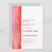 Moderne Pastel Pink Blue Wedding Einladung (Vorne/Hinten)