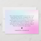 Moderne Pastel Pink Cloud Nine Baby Dusche Dankeskarte (Rückseite)