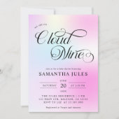 Moderne Pastel Pink Cloud Nine Baby Dusche Einladung (Vorderseite)