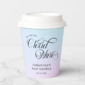 Moderne Pastel Pink Cloud Nine Baby Dusche Pappbecher (Vorderseite)